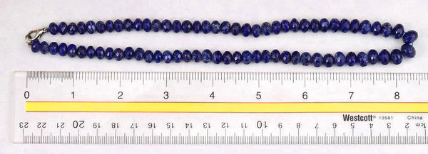 Truly Beautiful 17" Deep Blue Faceted Lapis Stone Necklace (195 Carats of Lapis)