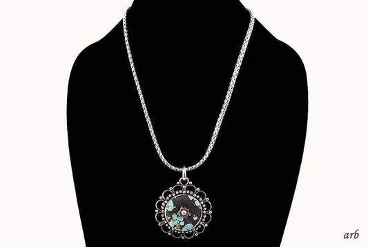 Gorgeous Modern Sterling Silver and Turquoise Necklace Rope Chain 19 Inches