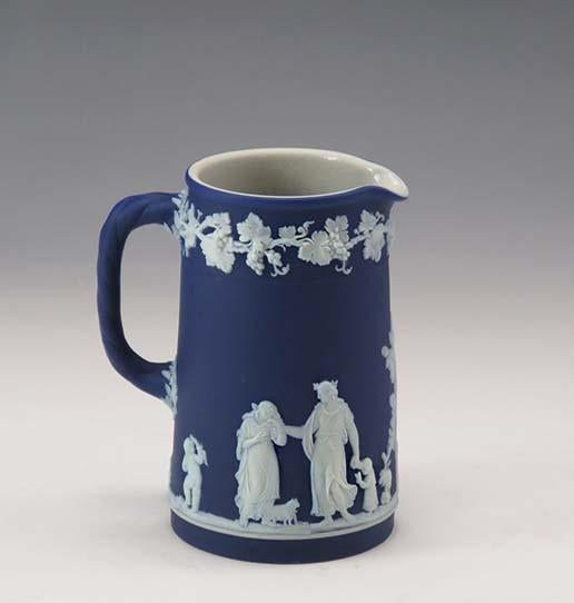 Lovely Antique Wedgwood Blue Jasperware Small Pitcher