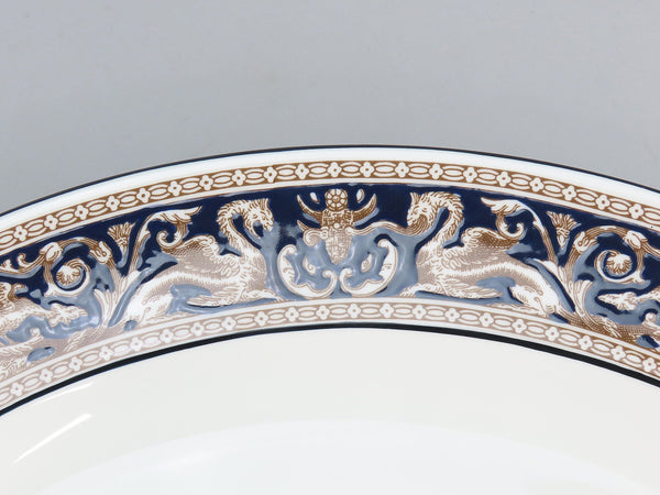 Great Wedgwood Florentine Dark Blue Navy Trim W1956 Small Platter 14" Long