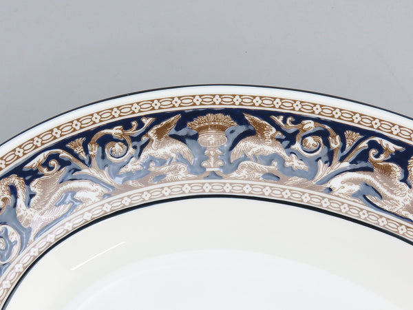 Great Wedgwood Florentine Dark Blue Navy Trim W1956 Small Platter 14" Long