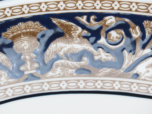 Great Wedgwood Florentine Dark Blue Navy Trim W1956 Small Platter 14" Long