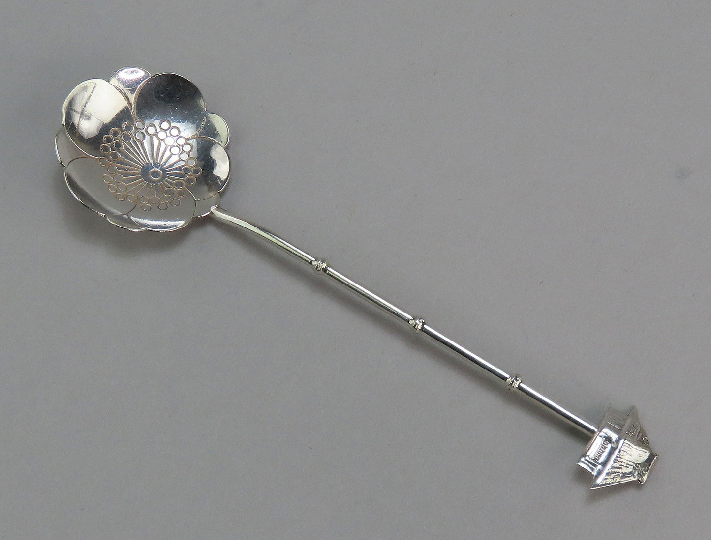 Cute Set 6 VTG Japanese Sterling Silver Floral Souvenir Theme Demitasse Spoons