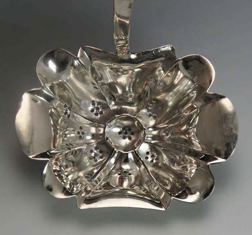 Antique Dutch 833 Silver Classical Pierced Berry Ladle