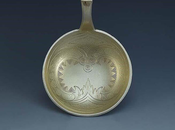 1901 Beautiful 833 Silver Danish Serving Spoon w/ Mythological Dragon Handle