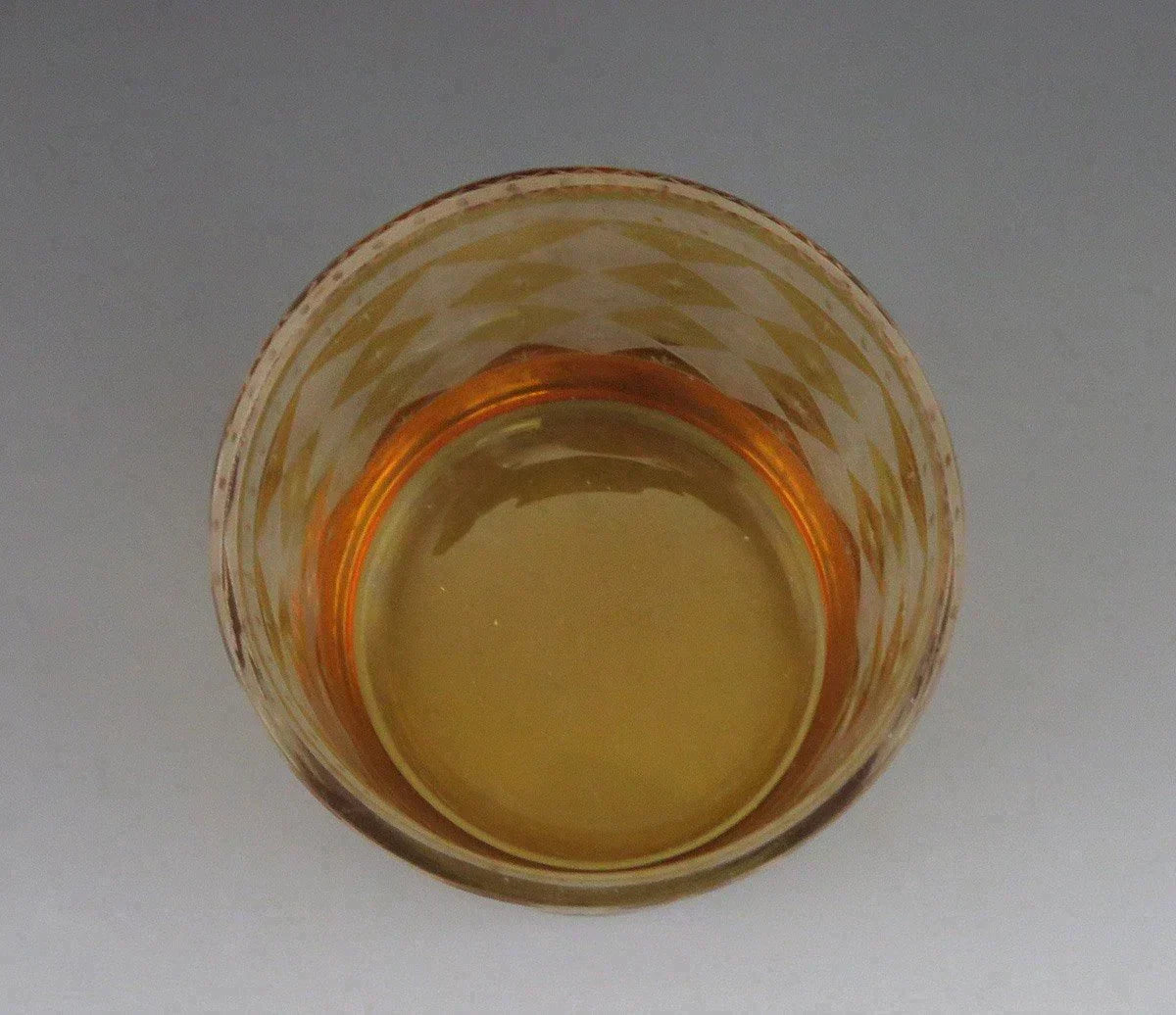 c1800-1825 Beautiful Antique Bohemian Cut Amber Frosted Glass Tumbler Cup