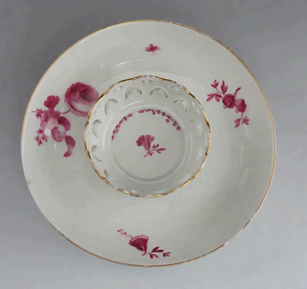 Antique c1800 KPM German Porcelain Trembleuse Saucer