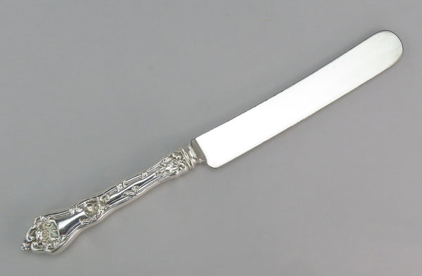 6 Reed Barton Intaglio Art Nouveau Sterling Silver Dinner Knives R Mono 9 1/2"