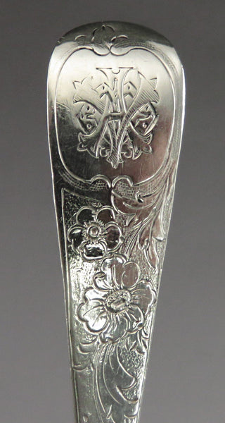 Antique 1830 English Sterling Silver Classical Fruit Serving Spoon