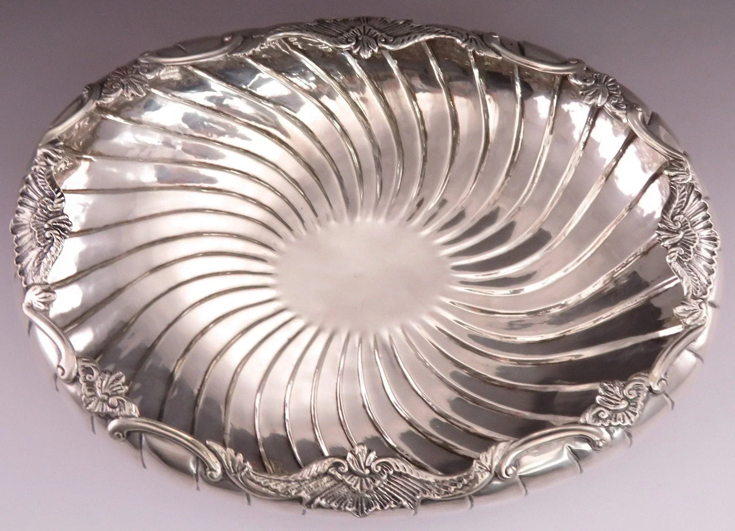 late 1600s/early 1700s European German? Silver Fluted Swirl Footed Bowl
