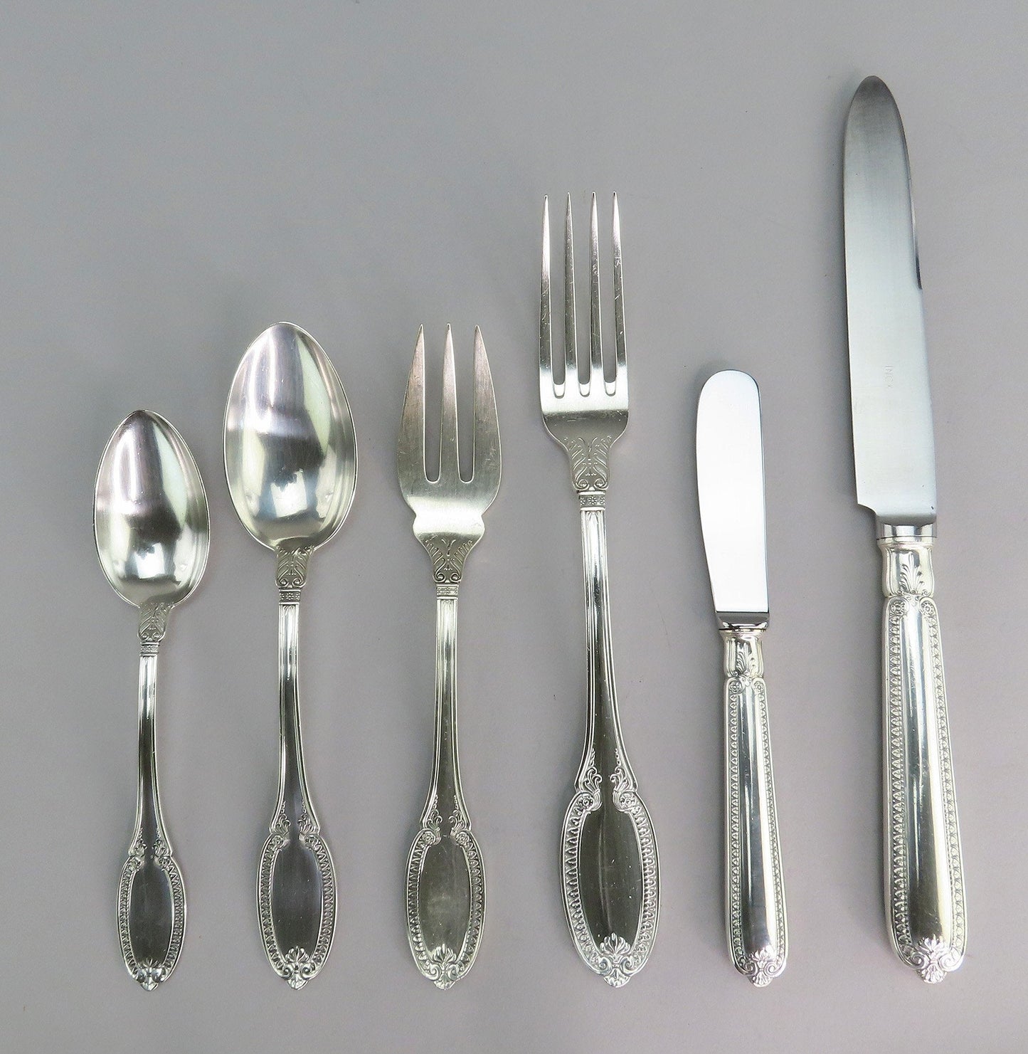 Superb Buccellati Sterling Silver 79pc Empire Impero Flatware Set Dinner Size