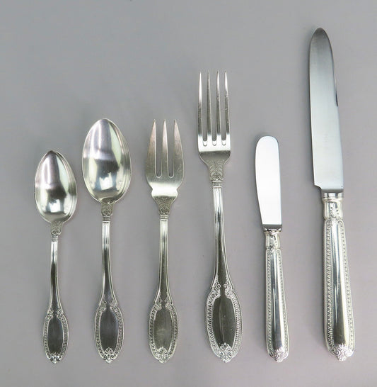 Superb Buccellati Sterling Silver 79pc Empire Impero Flatware Set Dinner Size