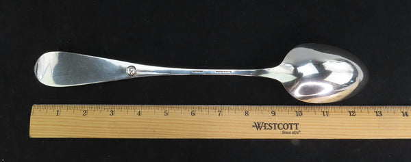 Stylish Large Sterling Silver Casserole Spoon w/ Back Notch Shell Decoration