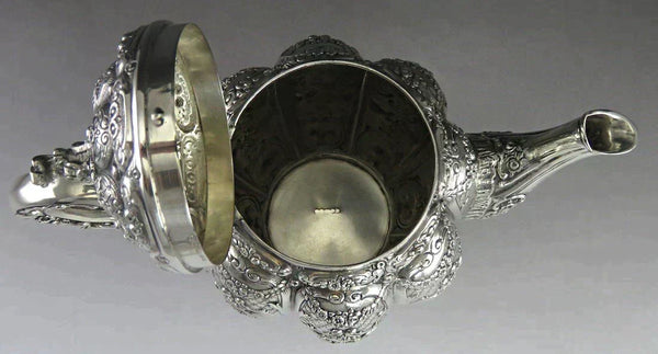 Vintage 1942 Beautifully Hand Chased Finnish Silver Teapot