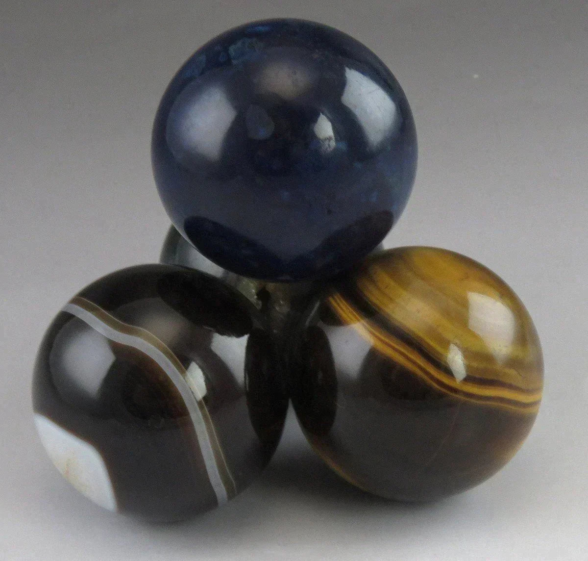 Semiprecious Sphere Pyramid Paperweight Agate Lapis Tiger Eye Natural Stones