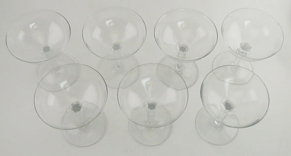 7 Genuine Baccarat Coppelia Pattern Crystal Champagne Glasses