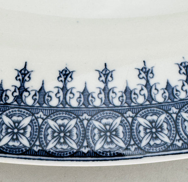 Antique Oval 1890 Royal Worcester Serving Platter Blue and White