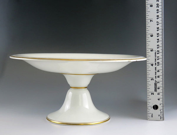 Antique c1870s Copeland Tall Pedestal Compote Cake Stand Wildflowers Butterfly