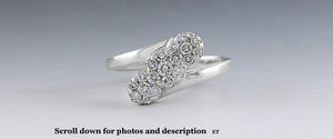 Lovely 14K White Gold and Diamond Bypass Ring -- ~1/2 Carat TDW Size 7