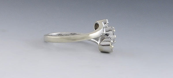 Lovely 14K White Gold and Diamond Bypass Ring -- ~1/2 Carat TDW Size 7