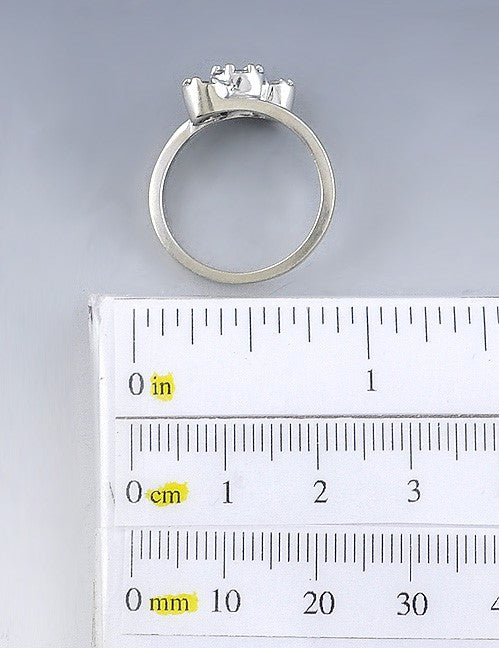 Lovely 14K White Gold and Diamond Bypass Ring -- ~1/2 Carat TDW Size 7