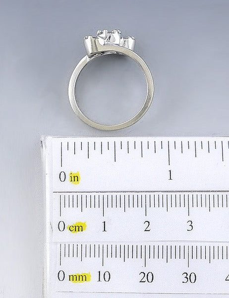 Lovely 14K White Gold and Diamond Bypass Ring -- ~1/2 Carat TDW Size 7