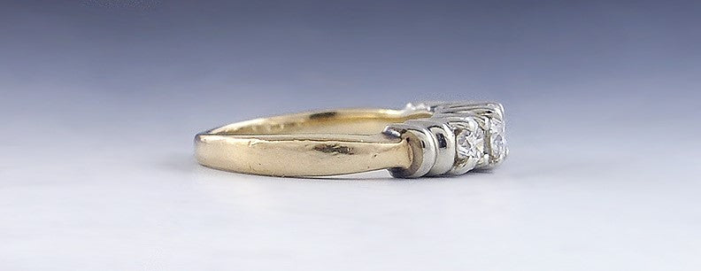 Wonderful Quality 14K 2-Tone Gold & ~.80CT Diamond Ring Size 6.75