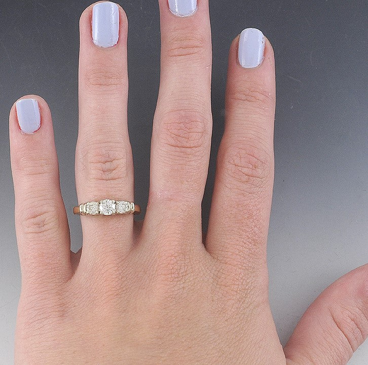 Wonderful Quality 14K 2-Tone Gold & ~.80CT Diamond Ring Size 6.75