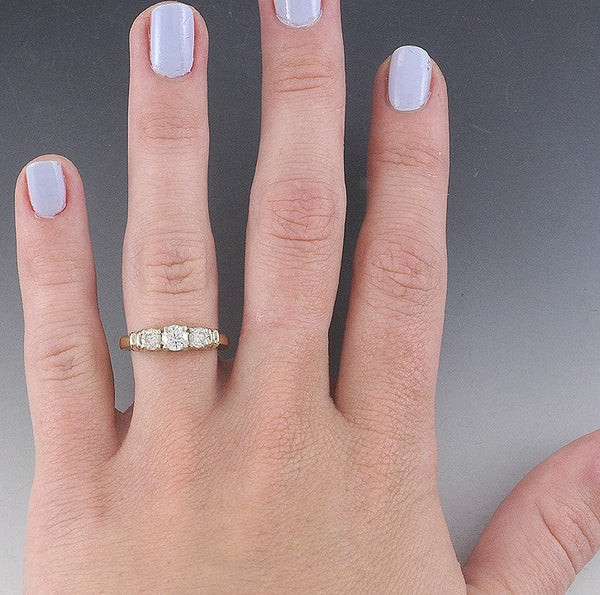 Wonderful Quality 14K 2-Tone Gold & ~.80CT Diamond Ring Size 6.75