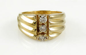 Stunning 14k Yellow Gold & ~.36ct Diamond Ring Size 9.25