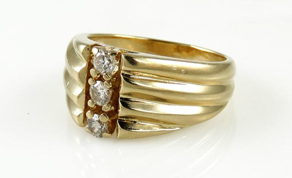 Stunning 14k Yellow Gold & ~.36ct Diamond Ring Size 9.25