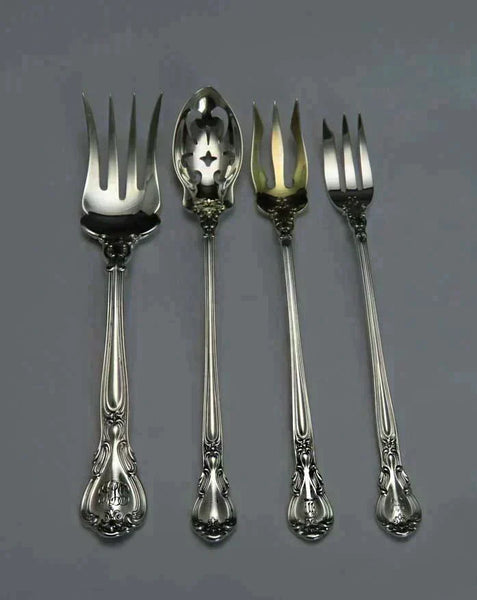 Lovely 54pc Gorham Sterling Silver Chantilly Flatware Set Serves 8