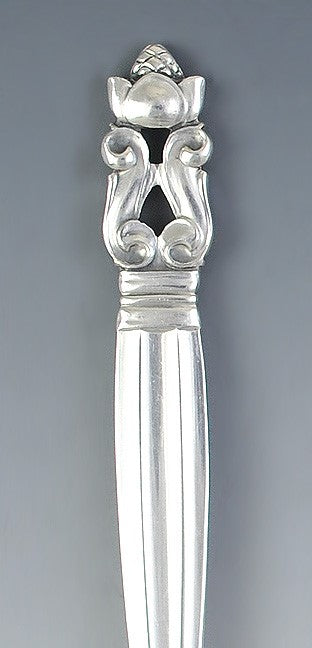 3 Fine Georg Jensen Acorn Danish Sterling Silver Fish Forks 6.5"