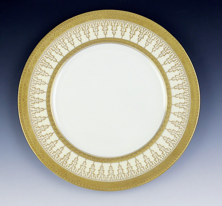 Superb Set 11 1900-1930 Cauldon Tiffany Co Gilded 10 1/2" Dinner Plates