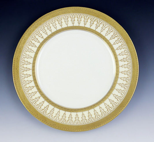 Superb Set 11 1900-1930 Cauldon Tiffany Co Gilded 10 1/2" Dinner Plates