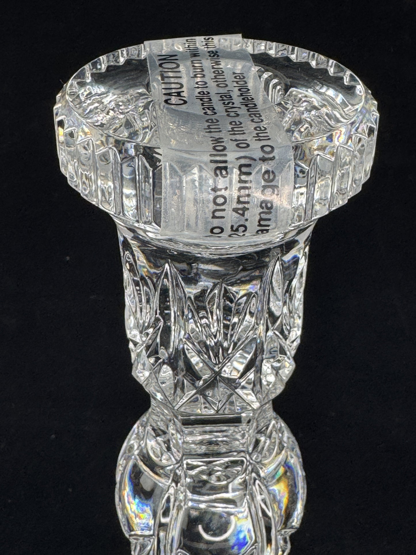 Pristine Pair Waterford Irish Crystal Glass 8.5" Hardwick Candlesticks