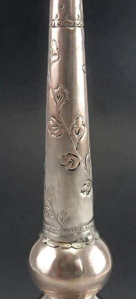 Antique Indian or Thai Silverplate Rose Water Bottle