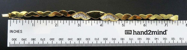 Finest Italian 18k Deep Yellow Gold VVS Diamond Link Bracelet