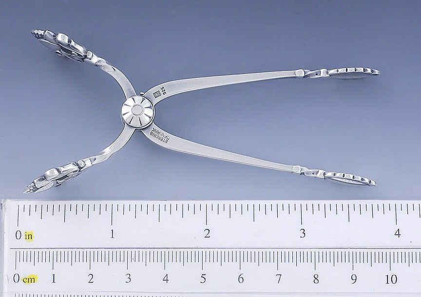 Antique c1920 Sterling Silver Georg Jensen Acorn Tongs 3 3/4"