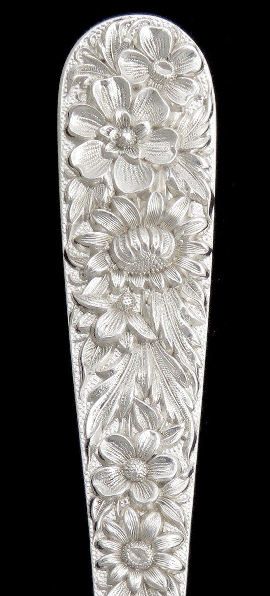 Great S. Kirk Son Repousse Sterling Silver Sardine Serving Fork 7 5/8 Inches
