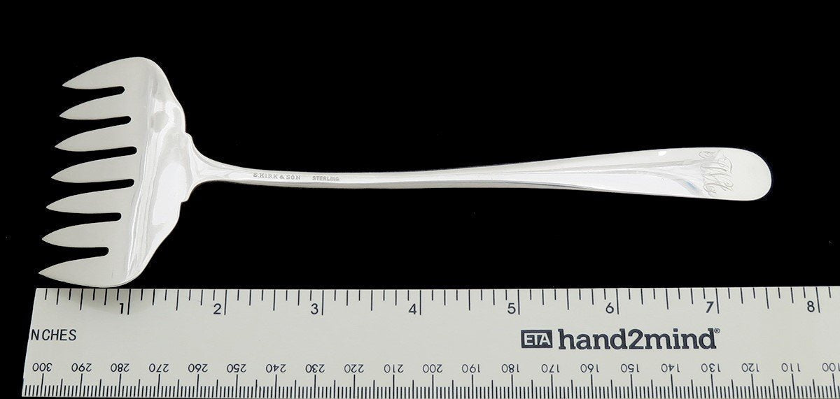 Great S. Kirk Son Repousse Sterling Silver Sardine Serving Fork 7 5/8 Inches