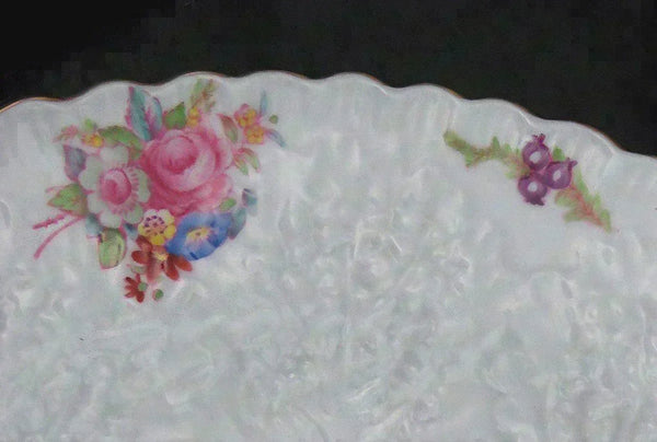 Lovely Copeland Spode English Dresden Rose Savoy Platter 11.5" Fine Porcelain