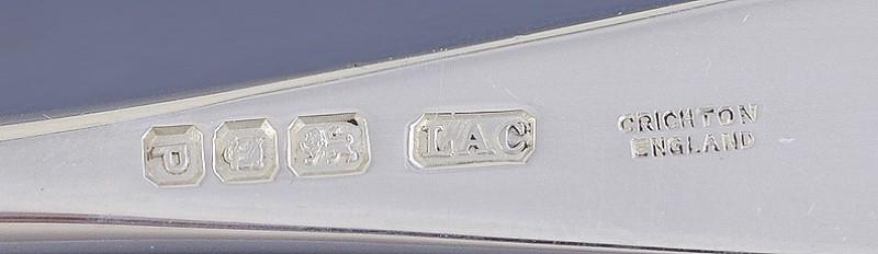 86pc English Sterling Silver Hanoverian Style Rat Tail Flatware Set