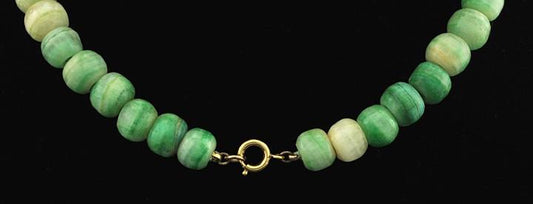 Lovely Genuine Green and White Stone Bead Necklace