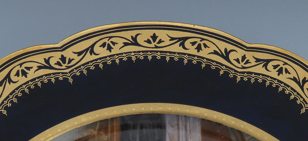 Pristine ANTQ Paris France Hand Painted Sevres Style Cabinet Plate Signed Leber