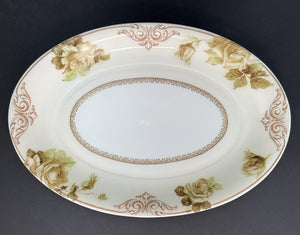 Antique Hermann Ohme Silesia Old Ivory Porcelain 84 Oval Serving Platter