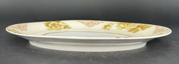 Antique Hermann Ohme Silesia Old Ivory Porcelain 84 Oval Serving Platter