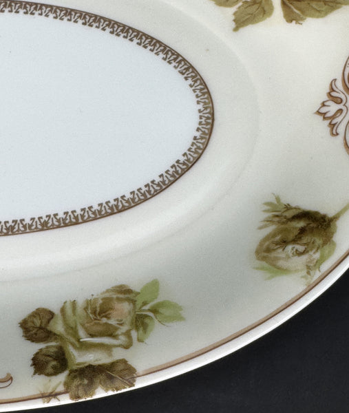 Antique Hermann Ohme Silesia Old Ivory Porcelain 84 Oval Serving Platter