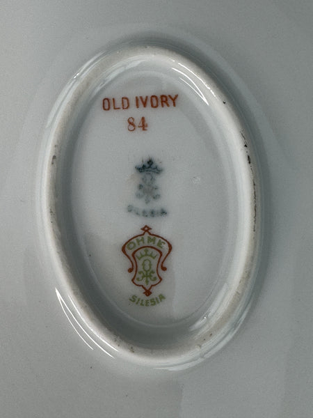 Antique Hermann Ohme Silesia Old Ivory Porcelain 84 Oval Serving Platter