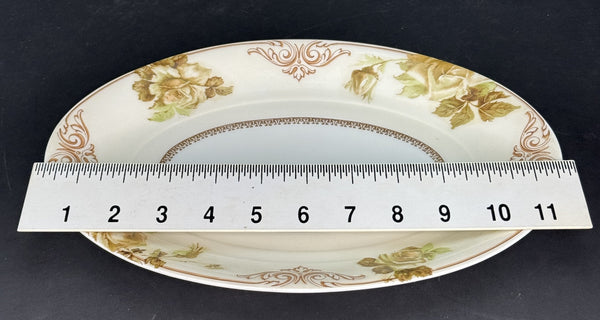 Antique Hermann Ohme Silesia Old Ivory Porcelain 84 Oval Serving Platter